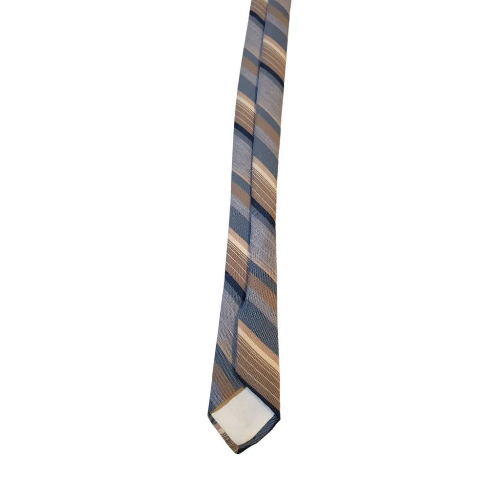 Vintage Diagonal Striped Dayton's Men's Store‎ Blue Tan 70's 80's Retro Neck Tie